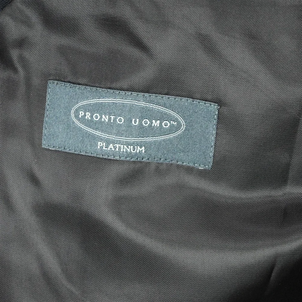 Pronto Uomo 46R Black Superfine 100% Wool Mens Blazer Sport Coat‎ Jacket